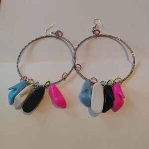 Abeo Colorful Shoe Charm Hoop Earrings